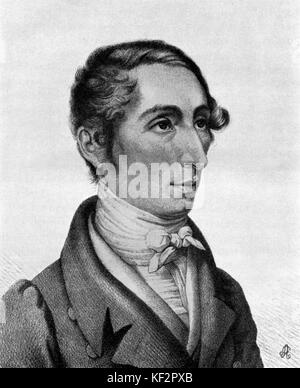 Carl Maria von Weber, Komponist. Von einer Lithographie von gentili. Deutsche Komponist und Dirigent: 18. November 1786 - vom 5. Juni 1826. Stockfoto