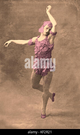 Vaslav Nijinsky - Tanzen mit den Ballets Russes in "Le Spectre de la Rose". Auf der Grundlage einer choreografischen Gedicht von Théophile Gautier. Musik von Carl Maria von Weber. Choreographie von Michel Fokine. Set & Kostüme von Léon Bakst. Ballets Russes de Serge/Sergej Diaghilew. VN, Russian-Polish-amerikanische Tänzerin und Choreografin: 17. Dezember 1889 - 8. April 1950. Eingefärbte Version. Stockfoto