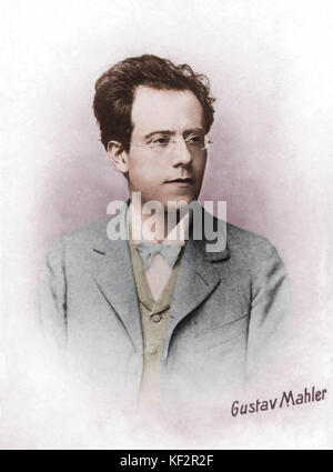 Gustav Mahler portrait österreichische Komponist, 1860-1911. Eingefärbte Version. Stockfoto