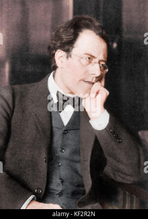 Gustav Mahler, österreichischer Komponist, 1860-1911. Eingefärbte Version. Stockfoto