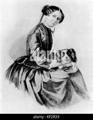 Minna Wagner, 1853. Portrait von Richard Wagners Frau. Nach Aquarell von Clementine Stockar - Escher. MW (geb. Wilhelmine Planer): 1809-1866 Stockfoto