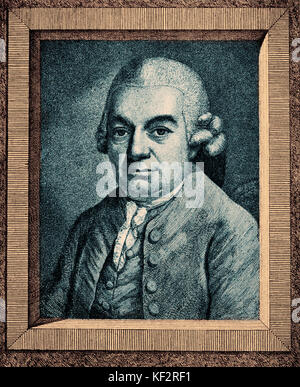 Carl Philipp Emanuel Bach, der dritte Sohn von J S Bach. Deutsche Komponist, 1714-1788. Stockfoto