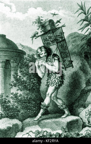 Wolfgang Amadeus Mozart: Die Zauberflöte, Act I: Papageno, 1826. Österreichischen Komponisten, 27. Januar 1756 - vom 5. Dezember 1791. Stockfoto