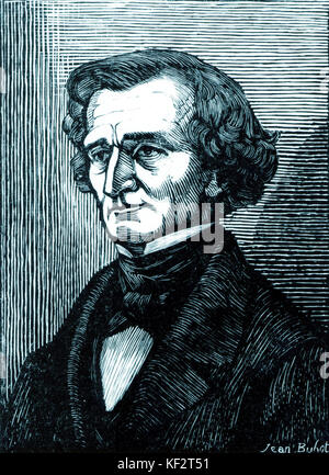 Hector Berlioz Portrait von Jean Buhot, in Revue Musicale, 1922. Der französische Komponist (1803-1869). Stockfoto