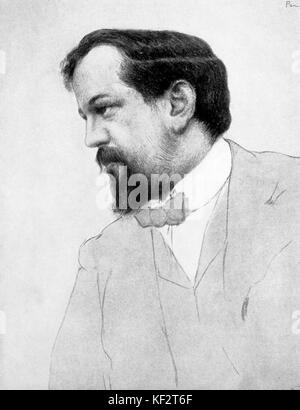 Claude Debussy - Portrait. Der französische Komponist, 22. August 1862 - 25. März 1918. Stockfoto