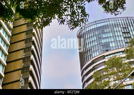 Große Wohnanlagen im Olympic Park, Sydney, Australien. Kommerzielle Suiten im neuen Apartment Blocks. Bis auf ein modernes Hochhaus Ferienwohnung Hou Stockfoto