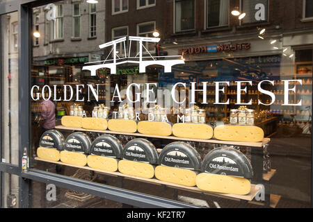 Golden Age cheese shop in Amsterdam, Niederlande. Stockfoto