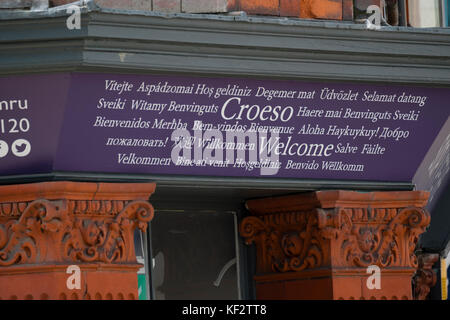 SIOP y Pethe, walisischer Buchladen in Aberystwyth, Ceredigion, Wales, Großbritannien Stockfoto