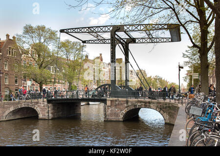 Staalstraat Bridge, Amsterdam, Niederlande Stockfoto