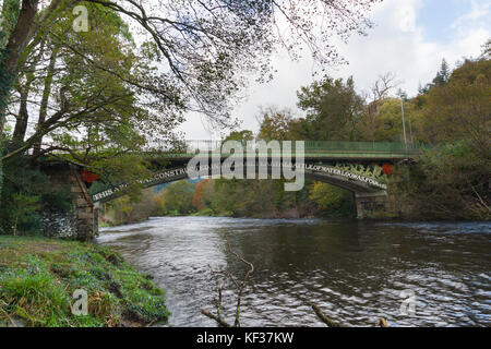 Die Waterloo Bridge wurde 1815 über den Conwy gebaut In Betws y Coed North Wales ein frühes Gusseisen Brücke entworfen von Thomas Telford Stockfoto