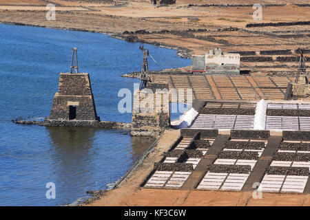 Salinas de Janubio, (Salinen), Lanzarote, Europa Stockfoto