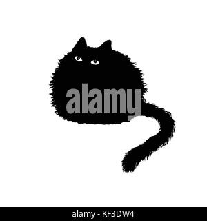 Süße schwarze Katze, Vector Illustration Stock Vektor