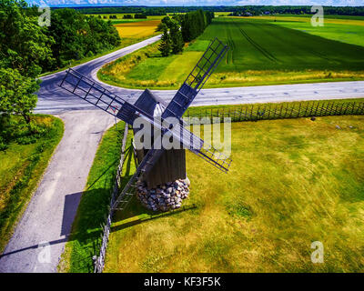 Insel saarema, Estland: angla Windmühle in leisi Pfarrei Stockfoto