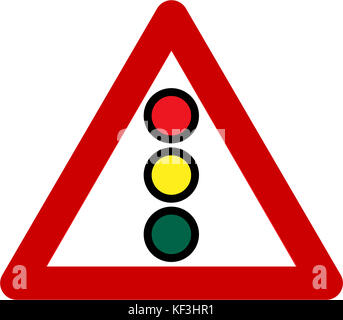 Warnschild mit Ampel Symbol Stockfoto