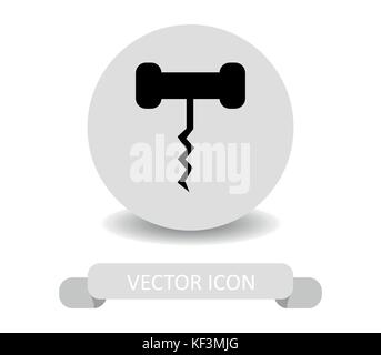 Symbol Flaschenöffner auf weißem Hintergrund Stock Vektor