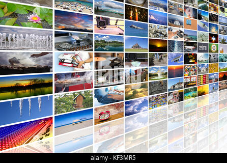 Große Multimedia Video und Bild Wand des TV-Bildschirms Stockfoto