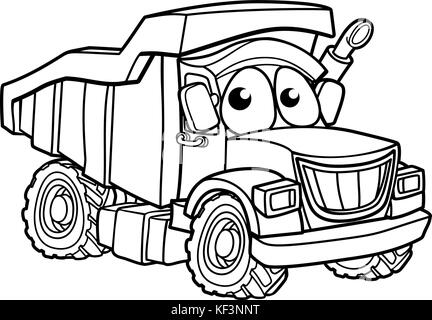 Cartoon Charakter Dump Truck Stock Vektor