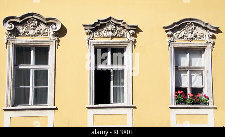 Herkömmliche windows Burg Budapest Ungarn Stockfoto