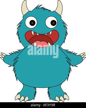 Männliche furry Monster Charakter Vector Illustration Design Stock Vektor