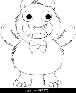 Männliche furry Monster Charakter Stock Vektor