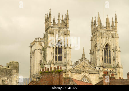 York Minster West Towers Stockfoto