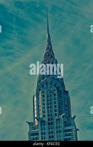 New York City, Bundesstaat New York, Vereinigte Staaten von Amerika. Das Chrysler Building. Ein Wolkenkratzer im Art déco-Stil. Stockfoto