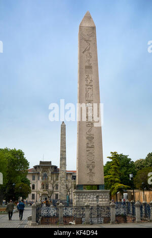 Antike Ägyptische Obelisk von Theodosius im Hippodrom von Konstantinopel. Sultanahmet. Istanbul. Türkei Stockfoto