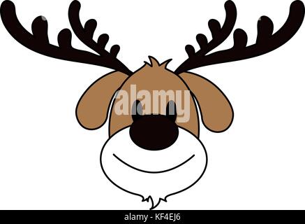 Rentier Rudolph Weihnachten zugehörige Symbol Bild Stock Vektor