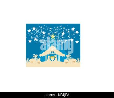 Christian weihnachten Krippe des Jesuskindes in der Krippe Stock Vektor