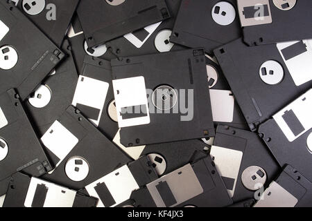 Hintergrund geschossen von Diskette Stapel Stockfoto