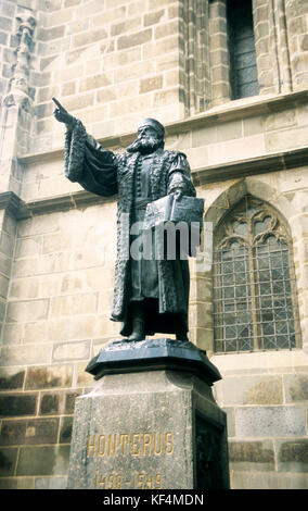 Honterus Statue St. Nicolas Kirche brasov Siebenbürgen Polen Stockfoto