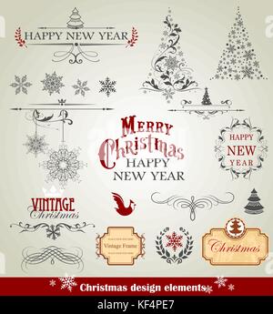 Weihnachten-Design-Elemente Stock Vektor