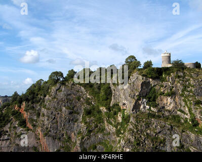 Clifton Sternwarte, Ansicht von Clifton Suspension Bridge in Bristol, Großbritannien Stockfoto