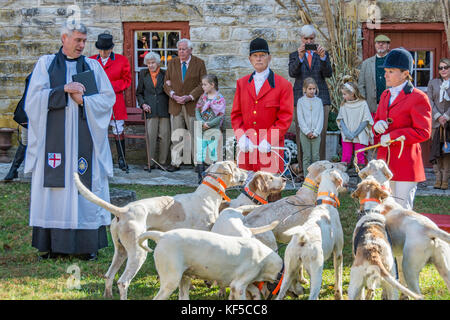 Die jährlichen Segnung der Hunde bei den Irokesen Hunt Club in Kentucky, USA Stockfoto