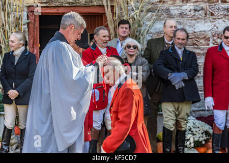 Die jährlichen Segnung der Hunde bei den Irokesen Hunt Club in Kentucky, USA Stockfoto