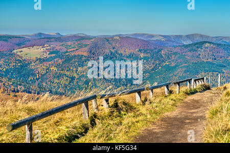 Der Col du Grand Ballon, ein Gebirgspass in den Vogesen - Elsass, Frankreich Stockfoto