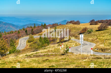 Der Col du Grand Ballon, ein Gebirgspass in den Vogesen - Elsass, Frankreich Stockfoto