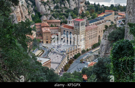 Kloster Santa Maria de Montserrat, Monistrol de Montserrat, Katalonien, Spanien. Stockfoto