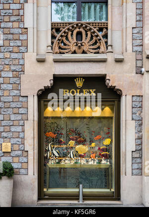 Offizielle Homepage von Rolex Store, Barcelona, Spanien, Stockfoto