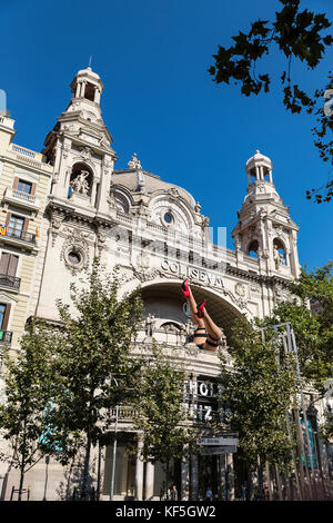 Cine Kolosseum, der Gran Via in Barcelona, Spanien. Stockfoto