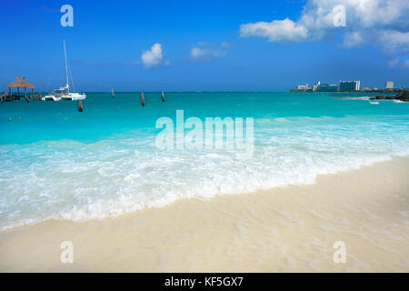 Cancun Playa Tortugas Strand in der Hotelzone von Mexiko Stockfoto