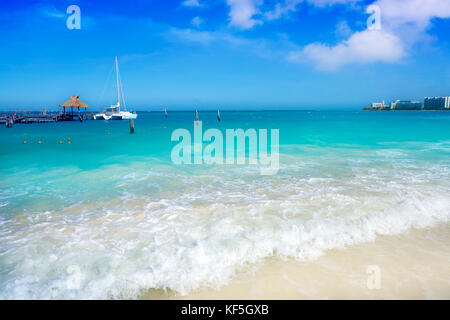 Cancun Playa Tortugas Strand in der Hotelzone von Mexiko Stockfoto