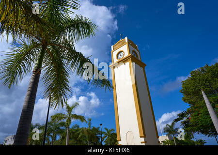 Clock Tower auf der Plaza Punta langosta in Insel Cozumel in Mexiko Stockfoto