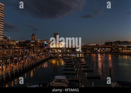 Darling Harbour bei Nacht Stockfoto