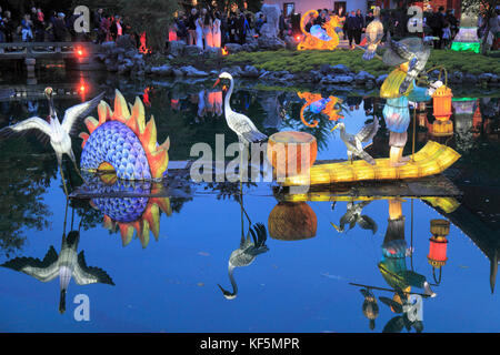 Kanada, Quebec, Montreal, Botanischer Garten, chinesischen Garten, Laternenfest, Gärten von Licht, Stockfoto