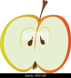 Die Hälfte red apple Stock Vektor