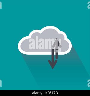 Digitale Daten Upload und Download auf der Cloud Server Stock Vektor