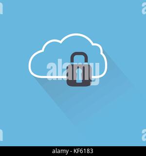 Secure Digital cloud mit Verriegelung Stock Vektor