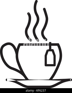 Tee Tasse lineare Symbol Stock Vektor
