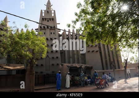 MALI Mopti, der Großen Moschee, ein Irdenes Struktur in der traditionellen Sudanesischen Stil zwischen 1936 und 1943 erbaut, wird allgemein als die Moschee von Komoguel, von Aga Khan Foundation, UNESCO-Weltkulturerbe rebuild Stockfoto